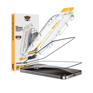 Buff iPhone 16 Pro Max 5D Glass EasyFit Şeffaf Cam Ekran Koruyucu