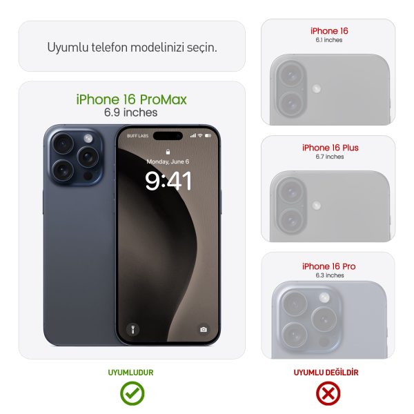 Buff iPhone 16 Pro Max 5D Glass EasyFit Şeffaf Cam Ekran Koruyucu - Görsel 7