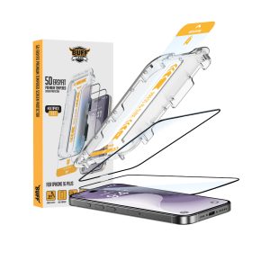 Buff iPhone 16 Plus 5D Glass EasyFit Şeffaf Cam Ekran Koruyucu