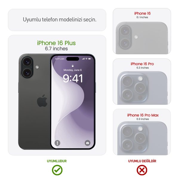 Buff iPhone 16 Plus 5D Glass EasyFit Şeffaf Cam Ekran Koruyucu - Görsel 7