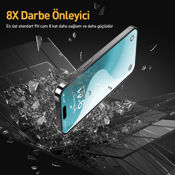 Buff iPhone 16 Plus 5D Glass EasyFit Şeffaf Cam Ekran Koruyucu - Görsel 6
