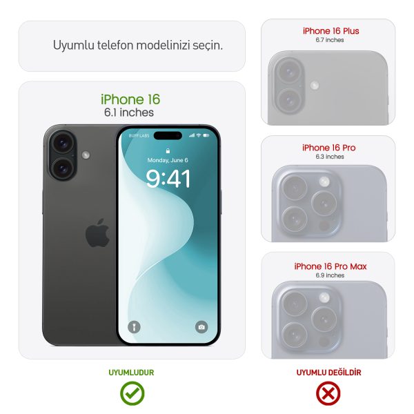 Buff iPhone 16 5D Glass EasyFit Şeffaf Cam Ekran Koruyucu - Görsel 7
