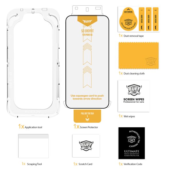 Buff iPhone 16E 5D Glass EasyFit Hayalet Cam Ekran Koruyucu - Görsel 7