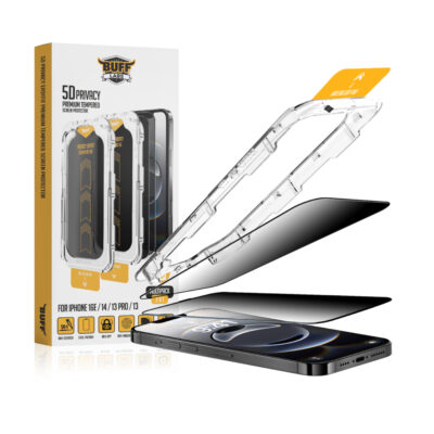Buff iPhone 16E 5D Glass EasyFit Cam Ekran Koruyucu - Hayalet