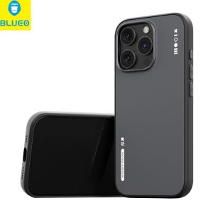 BLUEO iPhone 16 Pro Max B Dual-Color Liquid Çift Renk Tasarım Silikon Kılıf Siyah