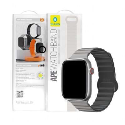 Blueo Apple Watch Mıknatıslı Silikon Watch Band Saat Kordonu - Gri
