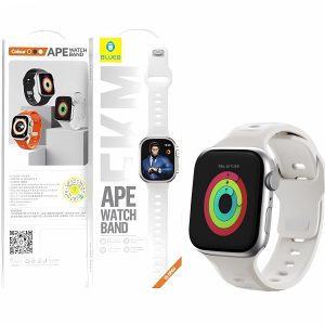 Blueo Ape Magnetic Rubber Apple Watch Kordon Mıknatıslı Silikon Kayış Beyaz