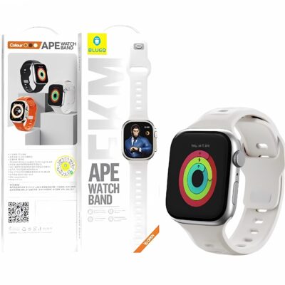 Blueo Ape Magnetic Rubber Apple Watch Kordon Mıknatıslı Silikon Kayış - Beyaz