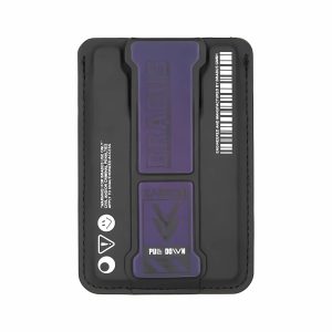 Brabus Hologramlı ve Stand Destekli Desenli Suni Deri Magsafe Kartlık Siyah