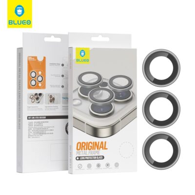 BLUEO Original Metal Lens iPhone 16 Pro Max Kamera Lens Koruyucu - Titanyum Gri