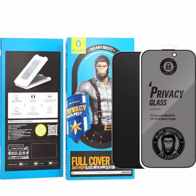 Blueo Privacy Glass HD Anti-Peep iPhone 16 Pro Max Cam Ekran Koruyucu- Hayalet