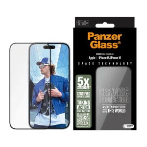 PanzerGlass iPhone 16 UWF Şeffaf Seramik Cam Ekran Koruyucu
