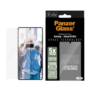 PanzerGlass Samsung Galaxy S25 Ultra UWF Şeffaf Seramik Cam Ekran Koruyucu