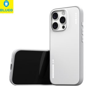 BLUEO iPhone 16 Pro Max B Dual-Color Liquid Çift Renk Tasarım Silikon Kılıf Gri