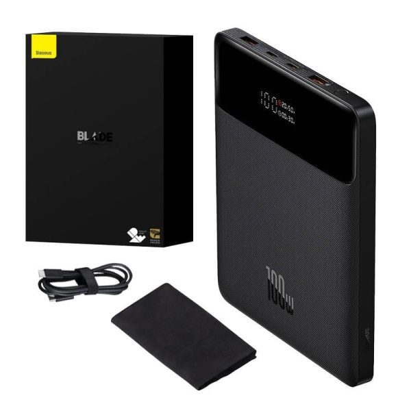 Baseus Blade 100W 20.000 mAh PD Dijital Ekranlı Hızlı Sarj Powerbank Siyah - Görsel 5