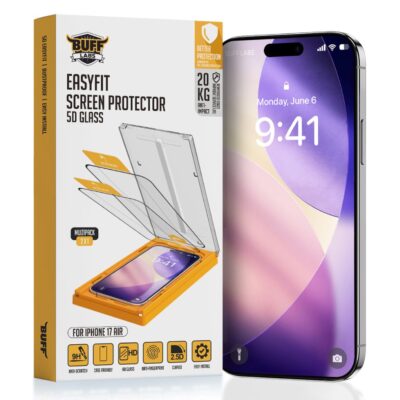 Buff iPhone 17 Air 5D Glass EasyFit Cam Ekran Koruyucu - Şeffaf