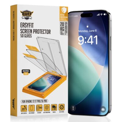 Buff iPhone 17E 5D Glass EasyFit Cam Ekran Koruyucu - Şeffaf