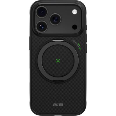 Blueo Air Aramid Fiber iPhone 17 Pro Max MagSafe Standlı Kılıf - Siyah