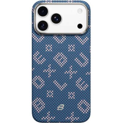 Blueo Gilded Tactile Wowen iPhone 17 Pro Max Aramid Fiber Magsafe Kılıf - Mavi