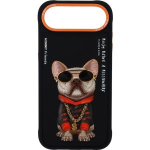 Nimmy iPhone 17 Air Uyumlu Gerçek Nakış Gözlük ve Zincir Desenli Glasses Serisi Little Rich Tycoon Telefon Kılıfı