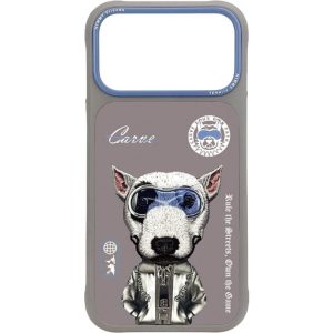 Nimmy iPhone 17 Pro Gerçek Nakış Fermuar ve Gözlüklü Bull Terrier Cool And Cute 2.0 Telefon Kılıfı