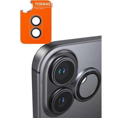 Torras iPhone 17 Lensguard AR Anti Glare Kamera Lens Koruyucu - Siyah