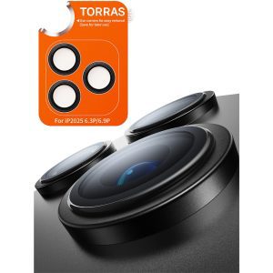 Torras Apple iPhone 17 Pro Max Lensguard AR Anti Glare Kamera Lens Koruyucu Siyah