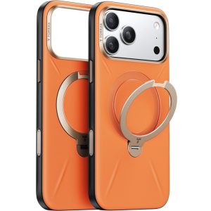 Torras Apple iPhone 17 Pro Max O Stand Spin VegSkin Serisi Magsafe Kılıf Turuncu