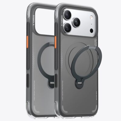 Torras iPhone 17 Pro Max O Stand Spin Air Serisi Magsafe Kılıf - Siyah