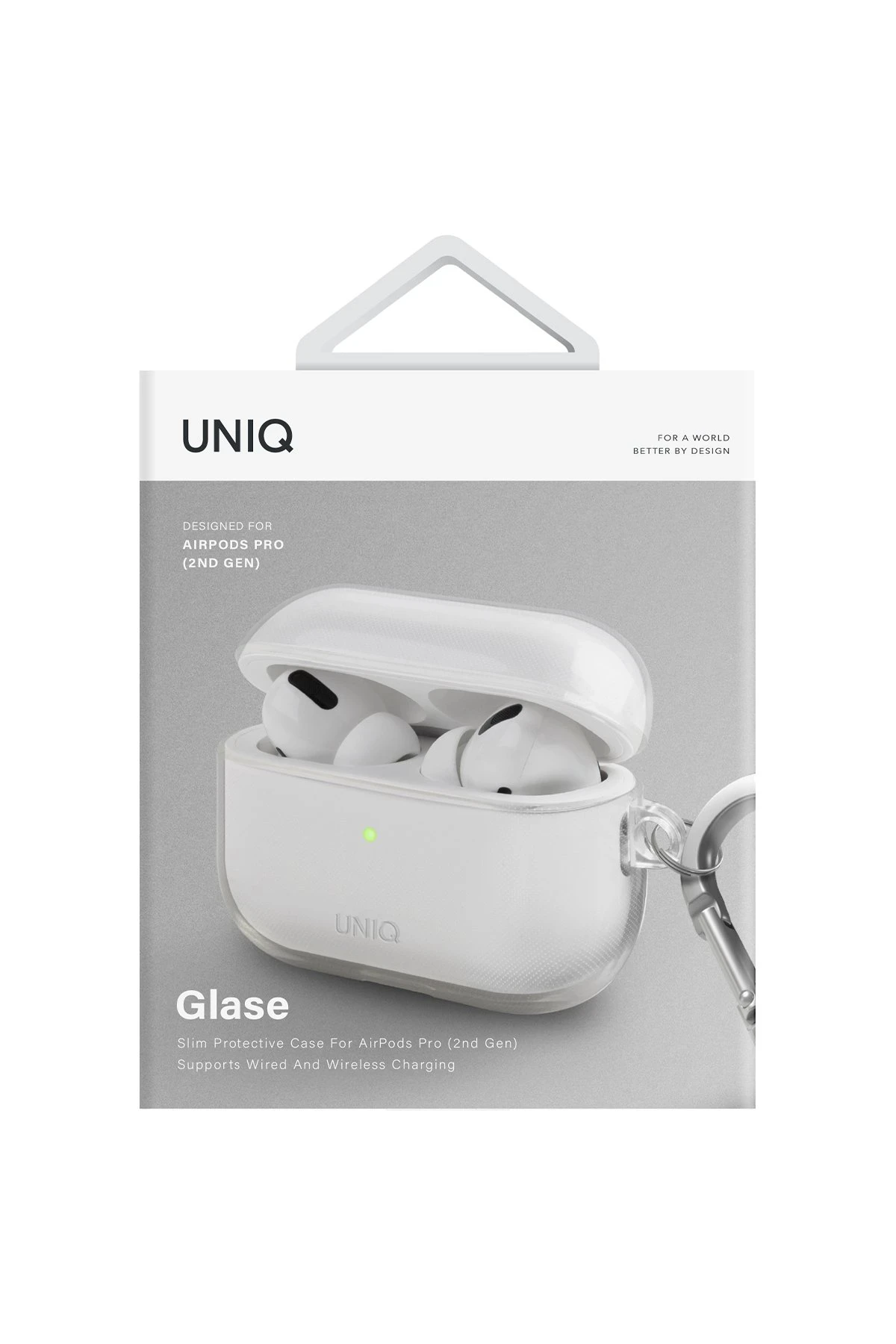 Uniq Airpods Pro 2 (2.nesil) Glase Silikon Kılıf Şeffaf - Görsel 7