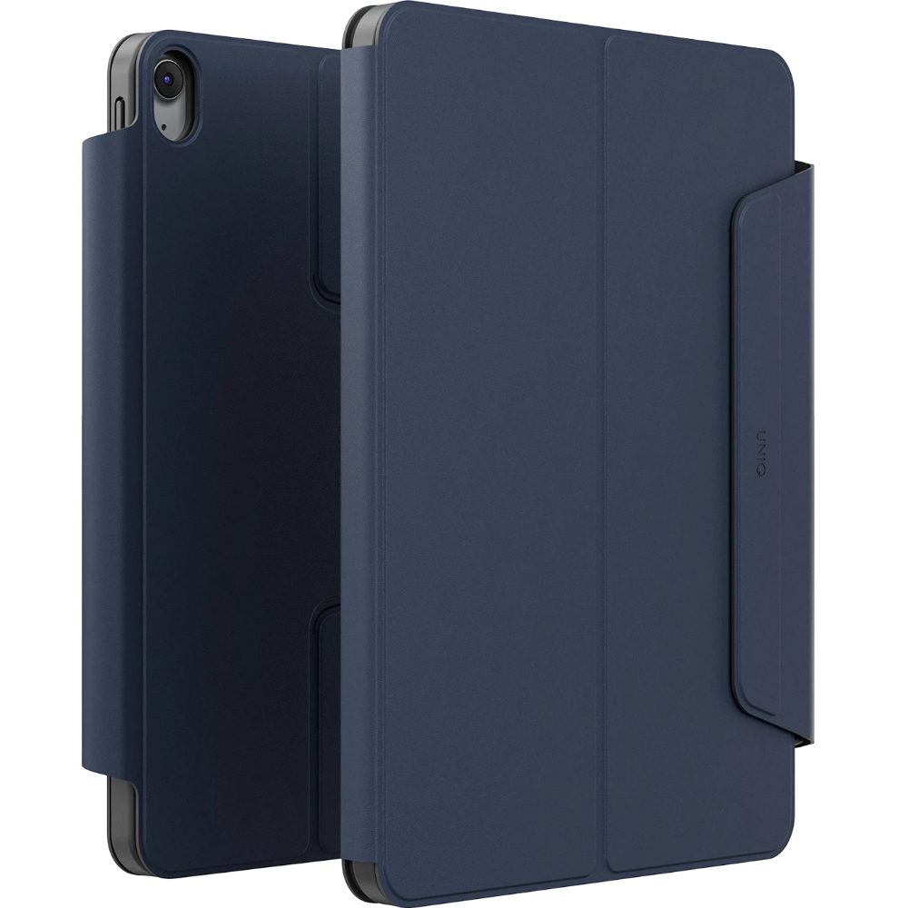 Uniq iPad 2025 10.9 (10.Nesil) Rovus Snapmount 360 Derece Dönebilen Manyetik Tablet Kılıfı Lacivert