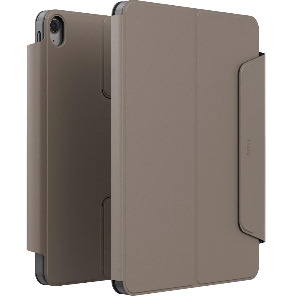 Uniq iPad 2025 10.9 (10.Nesil) Rovus Snapmount 360 Derece Dönebilen Manyetik Tablet Kılıfı Gri