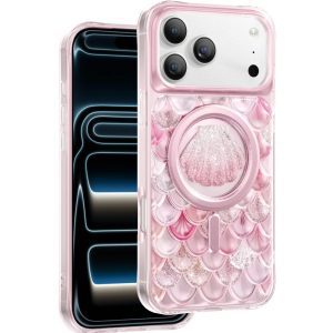 Keephone Apple iPhone 17 Pro Max Iceland Simli Magsafe Kılıf Pembe