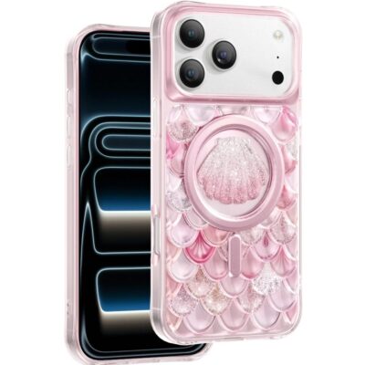 Keephone iPhone 17 Pro Max Iceland Simli Magsafe Kılıf - Pembe