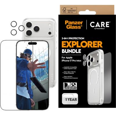 Panzerglass iPhone 17 Pro Max Urban Explorer Bundle 3'ü 1 Arada Set - Şeffaf
