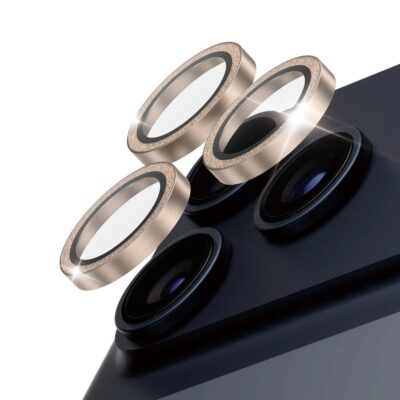 Panzerglass iPhone 17 Pro Max Hoops Glitter Simli Kamera Lens Koruyucu - Gold