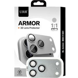 URR Apple iPhone 17 Pro Max Armor 3D Kamera Lens Koruyucu Gümüş