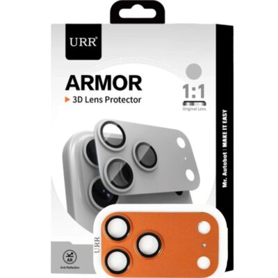 URR iPhone 17 Pro Max Armor 3D Kamera Lens Koruyucu - Turuncu