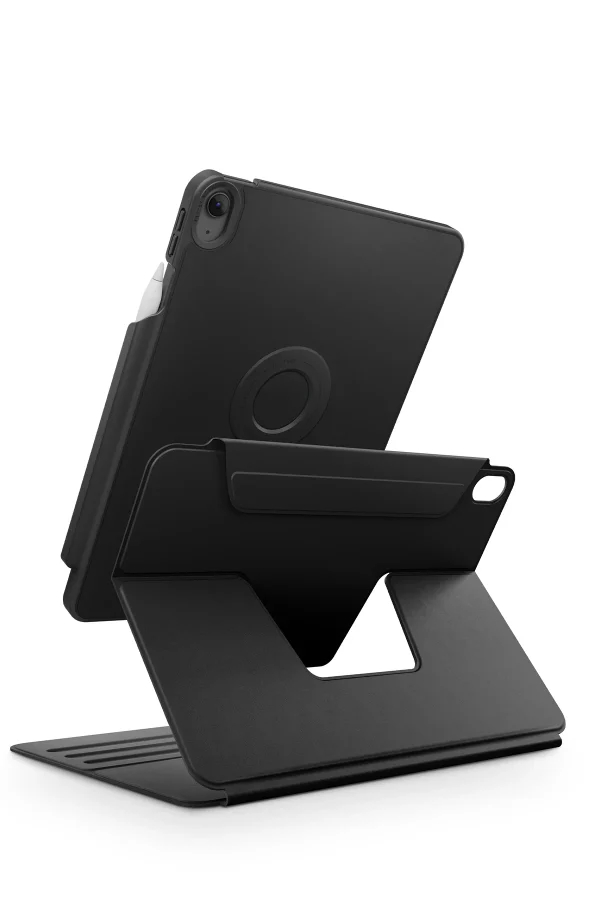 Uniq iPad 2025 10.9 (10.Nesil) Rovus Snapmount 360 Derece Dönebilen Manyetik Tablet Kılıfı Siyah - Görsel 2