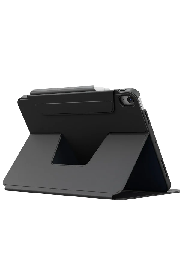 Uniq iPad 2025 10.9 (10.Nesil) Rovus Snapmount 360 Derece Dönebilen Manyetik Tablet Kılıfı Siyah - Görsel 6