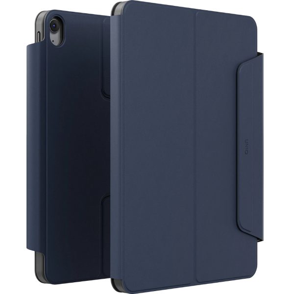 Uniq iPad 2025 10.9 (10.Nesil) Rovus Snapmount 360 Derece Dönebilen Manyetik Tablet Kılıfı Lacivert