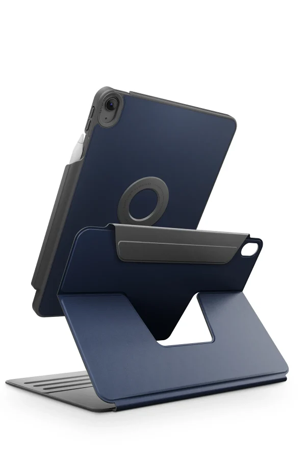 Uniq iPad 2025 10.9 (10.Nesil) Rovus Snapmount 360 Derece Dönebilen Manyetik Tablet Kılıfı Lacivert - Görsel 7