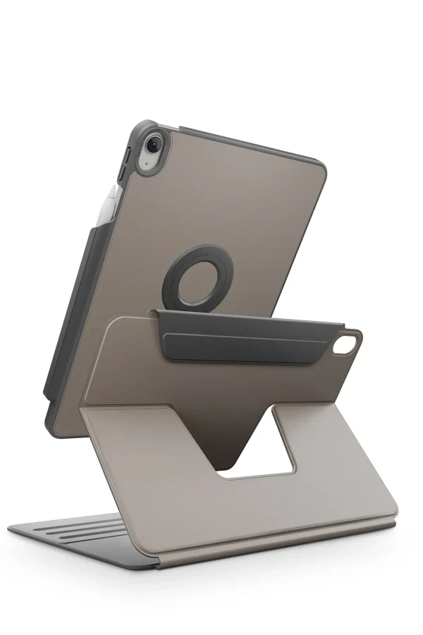 Uniq iPad 2025 10.9 (10.Nesil) Rovus Snapmount 360 Derece Dönebilen Manyetik Tablet Kılıfı Gri - Görsel 5
