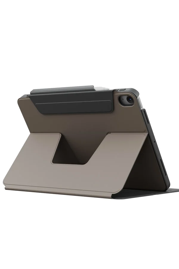 Uniq iPad 2025 10.9 (10.Nesil) Rovus Snapmount 360 Derece Dönebilen Manyetik Tablet Kılıfı Gri - Görsel 4