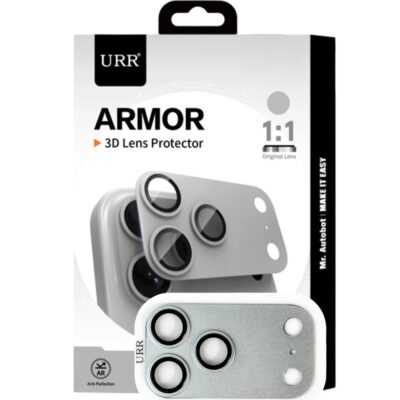 URR iPhone 17 Pro Max Armor 3D Kamera Lens Koruyucu - Gümüş