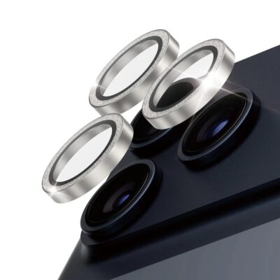 Panzerglass 17 Pro Max Hoops Glitter Simli Kamera Lens Koruyucu - Gümüş