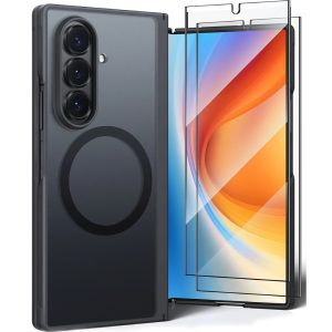Torras Samsung Galaxy Z Fold 7 2 Adet Ekran Koruyuculu Guardian Magsafe Kılıf Siyah