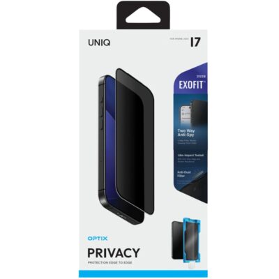 Uniq iPhone 17 Optix Exofit Cam Ekran Koruyucu - Hayalet