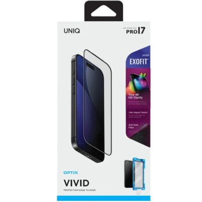 Uniq iPhone 17 Pro Optix Exofit Vivid HD Cam Ekran Koruyucu - Şeffaf