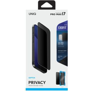 Uniq iPhone 17 Pro Max Optix Exofit Hayalet Cam Ekran Koruyucu (Uygulama Aparatlı)